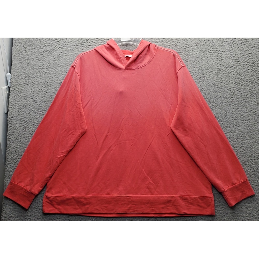 AnyBody Hoodie Womens XL Pink Long Sleeve Stretch Everyday Wear Relaxed Pullover